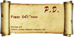 Papp Dános névjegykártya